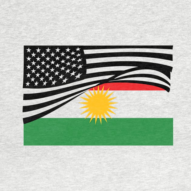 Kurdish Flag and American Flag Together by Pollylitical